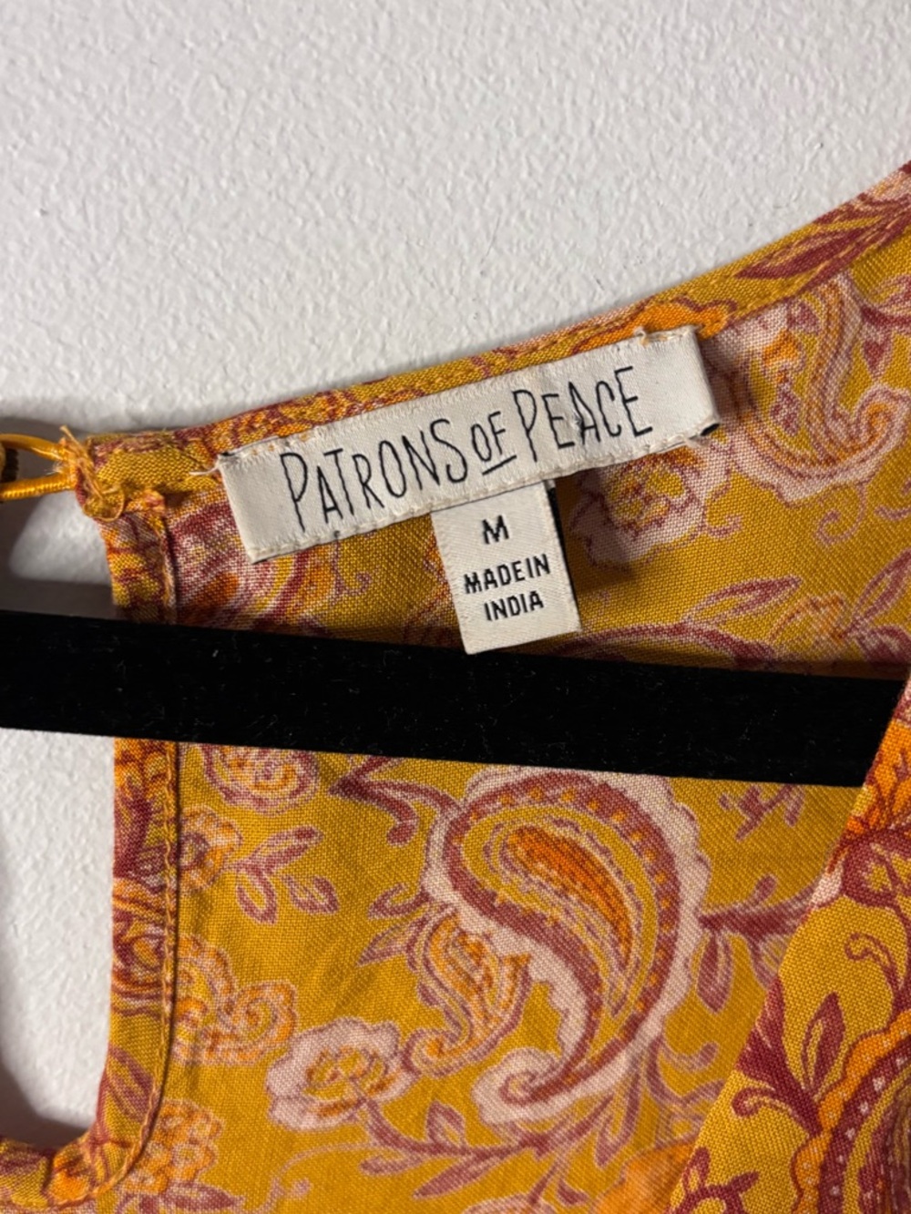 Patrons of Peace Golden Mustard Floral V-Neck Mini Dress - Picture 3 of 5